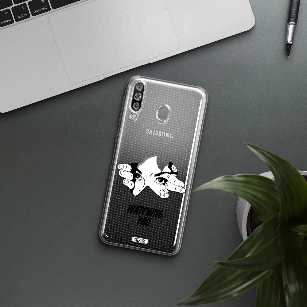 a hand with a hole in the wall Samsung M30 Clear TPU Case