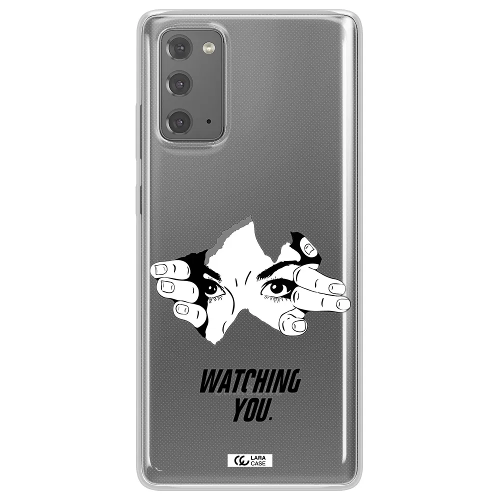 a hand with a hole in the wall Samsung Note 20 Clear TPU Case