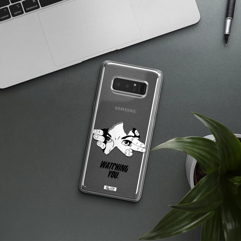 a hand with a hole in the wall Samsung Note 8 Clear TPU Case