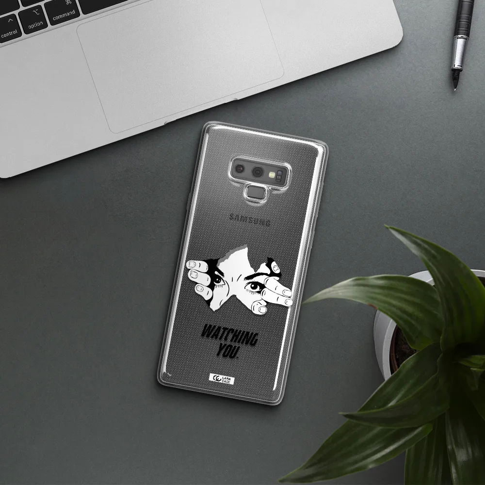 a hand with a hole in the wall Samsung Note 9 Clear TPU Case