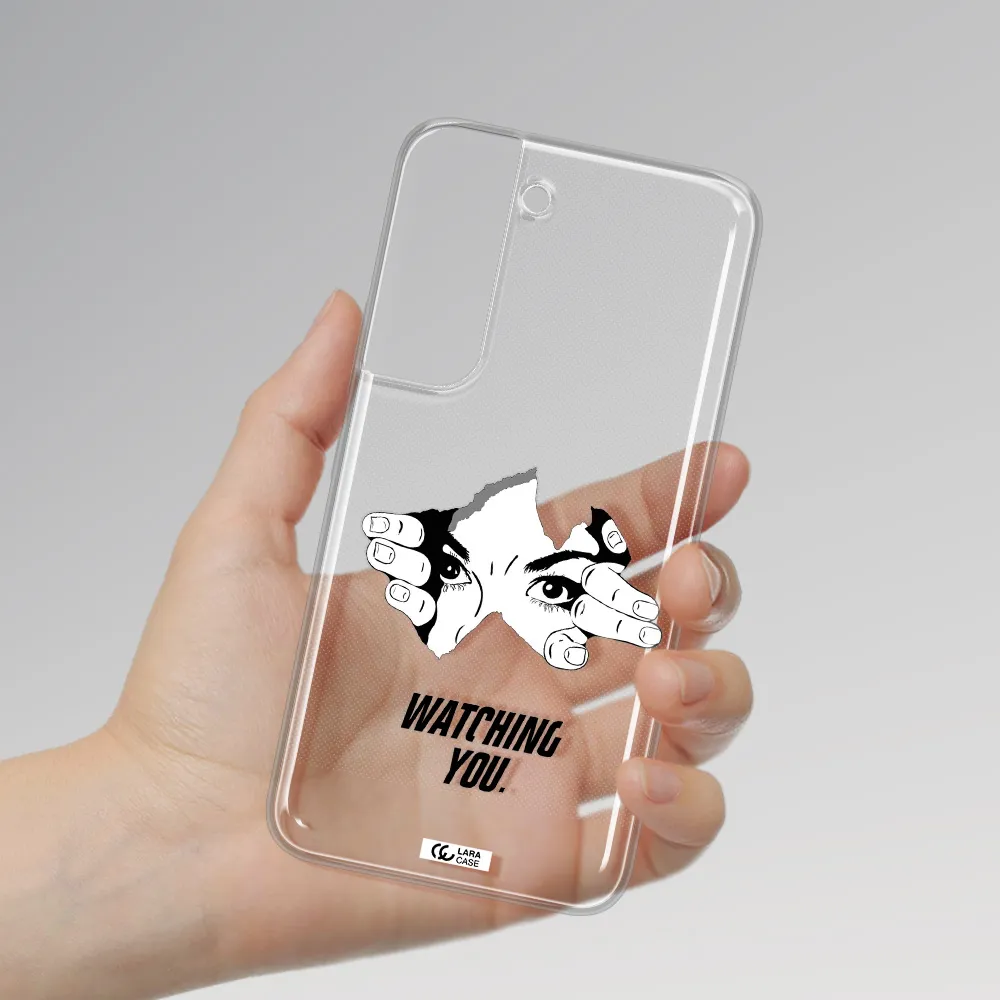 a hand with a hole in the wall Samsung S 22 Plus Clear TPU Case