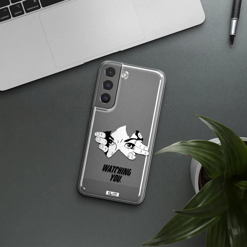 a hand with a hole in the wall Samsung S 22 Plus Clear TPU Case