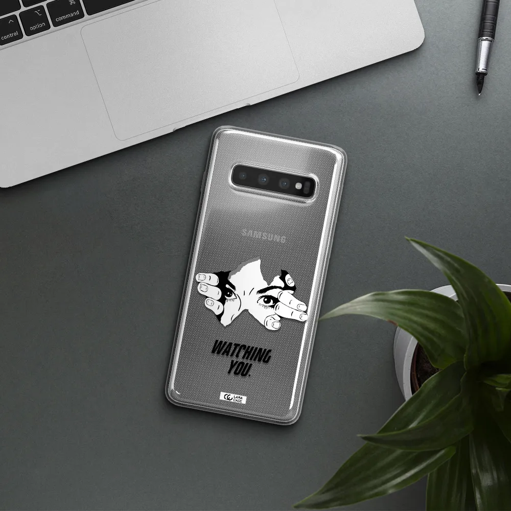 a hand with a hole in the wall Samsung S10 Plus Clear TPU Case