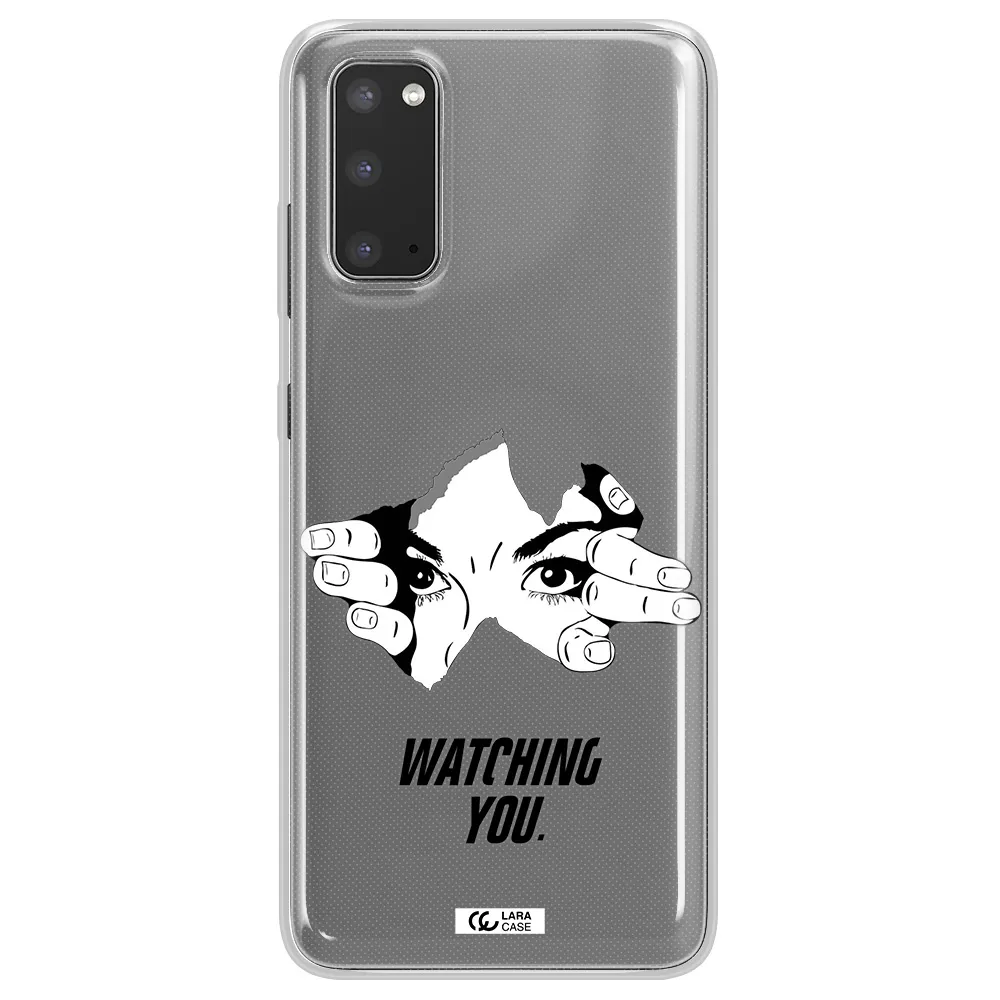 a hand with a hole in the wall Samsung S20 Clear TPU Case