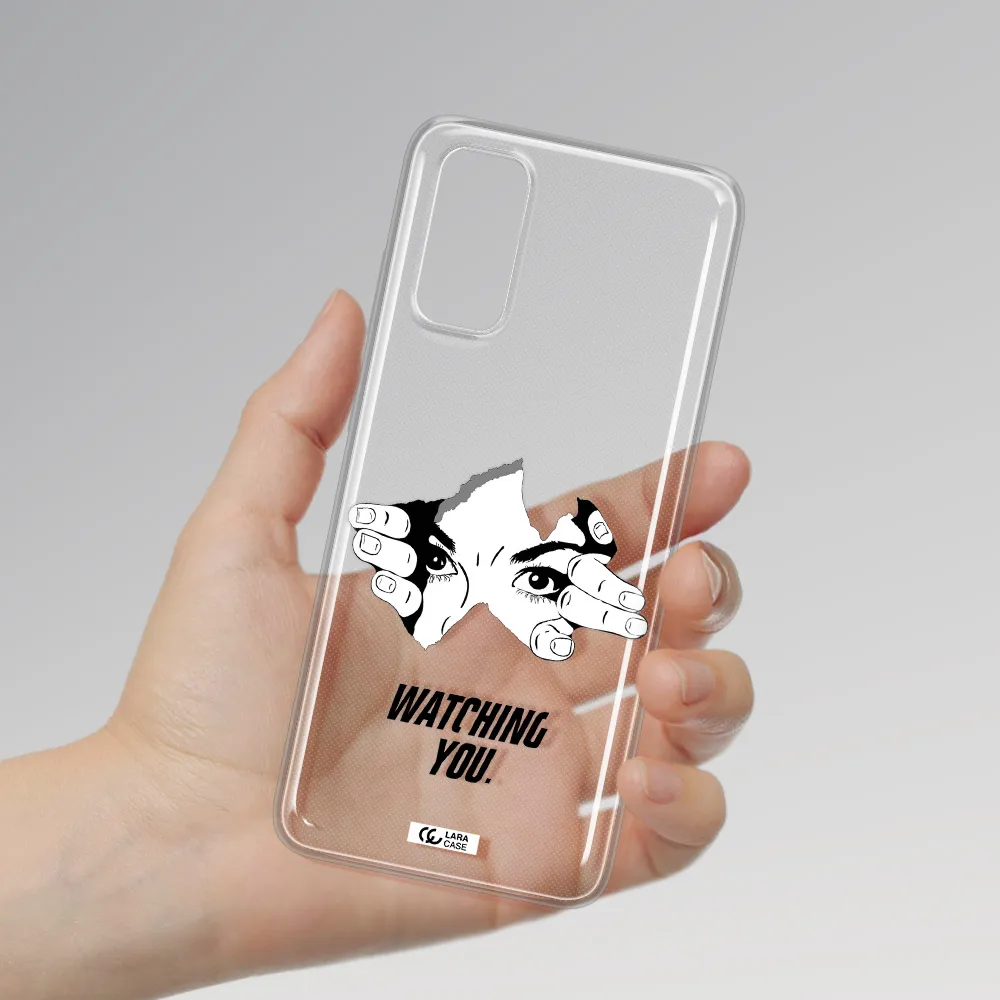 a hand with a hole in the wall Samsung S20 Clear TPU Case