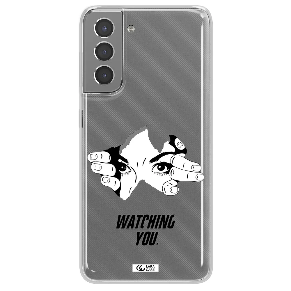 a hand with a hole in the wall Samsung S21 Plus Clear TPU Case