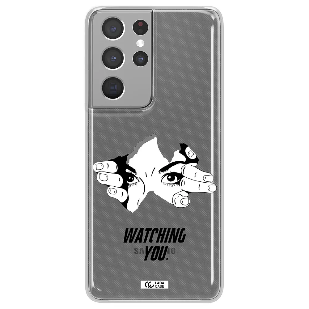 a hand with a hole in the wall Samsung S21 Ultra Clear TPU Case