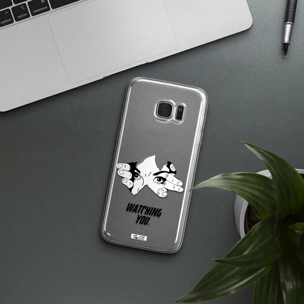 a hand with a hole in the wall Samsung S7 Edge Clear TPU Case