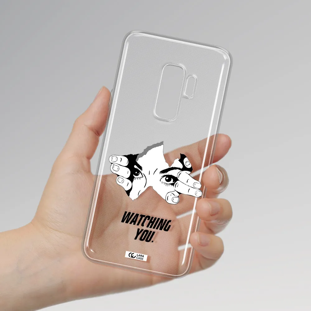 a hand with a hole in the wall Samsung S9 Plus Clear TPU Case
