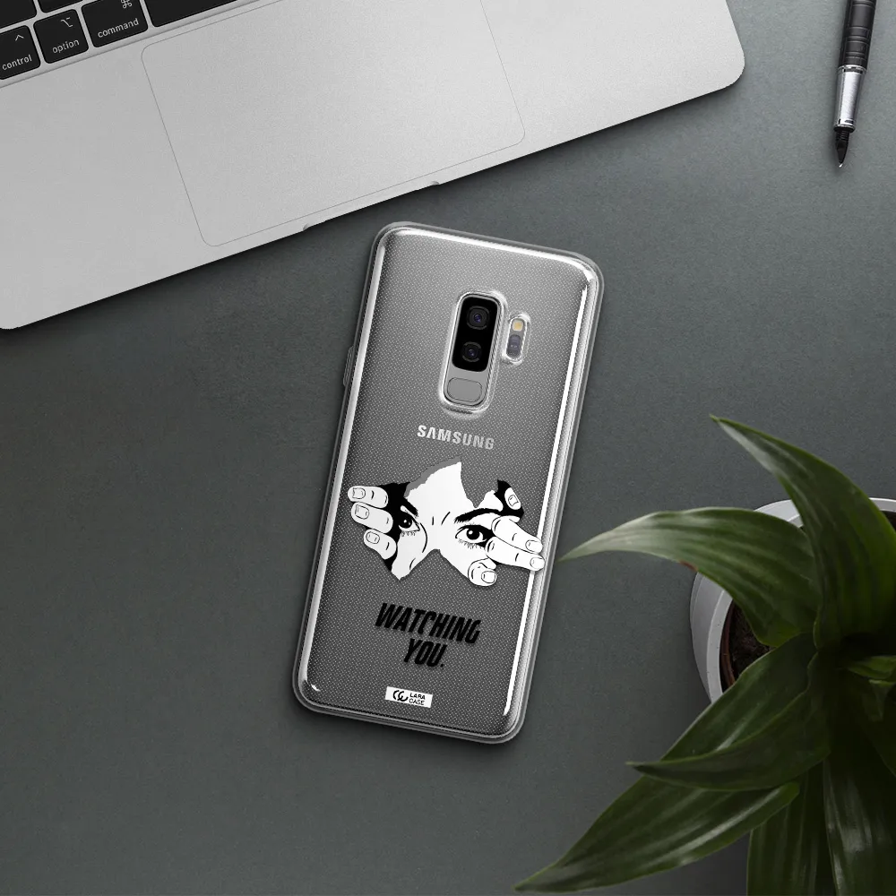 a hand with a hole in the wall Samsung S9 Plus Clear TPU Case