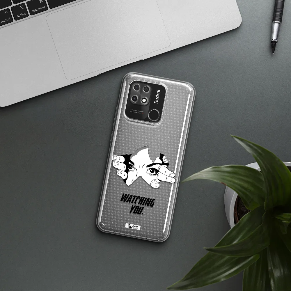 a hand with a hole in the wall Xiaomi Redmi 10C Clear TPU Case