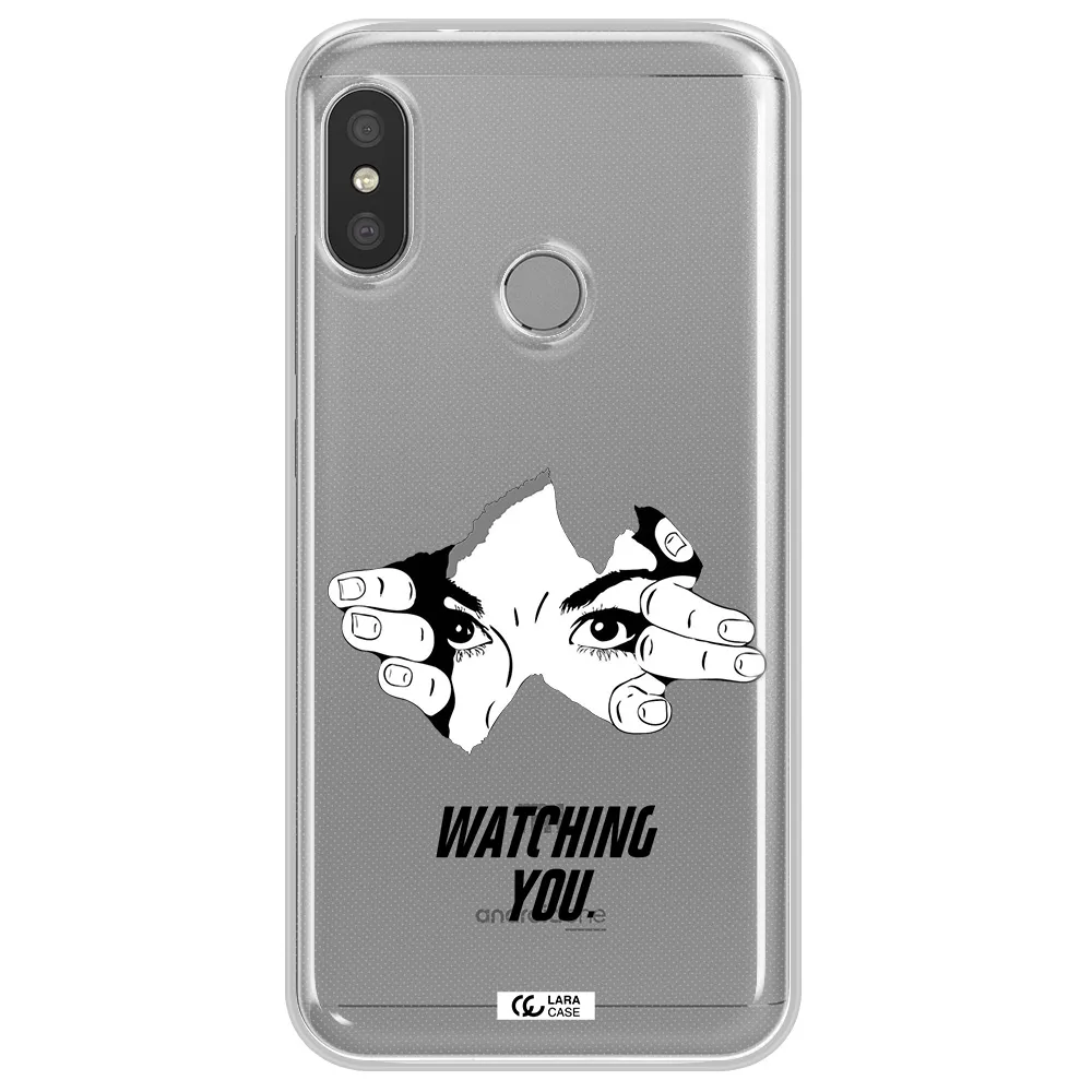 a hand with a hole in the wall Xiaomi Redmi 6 Pro Clear TPU Case