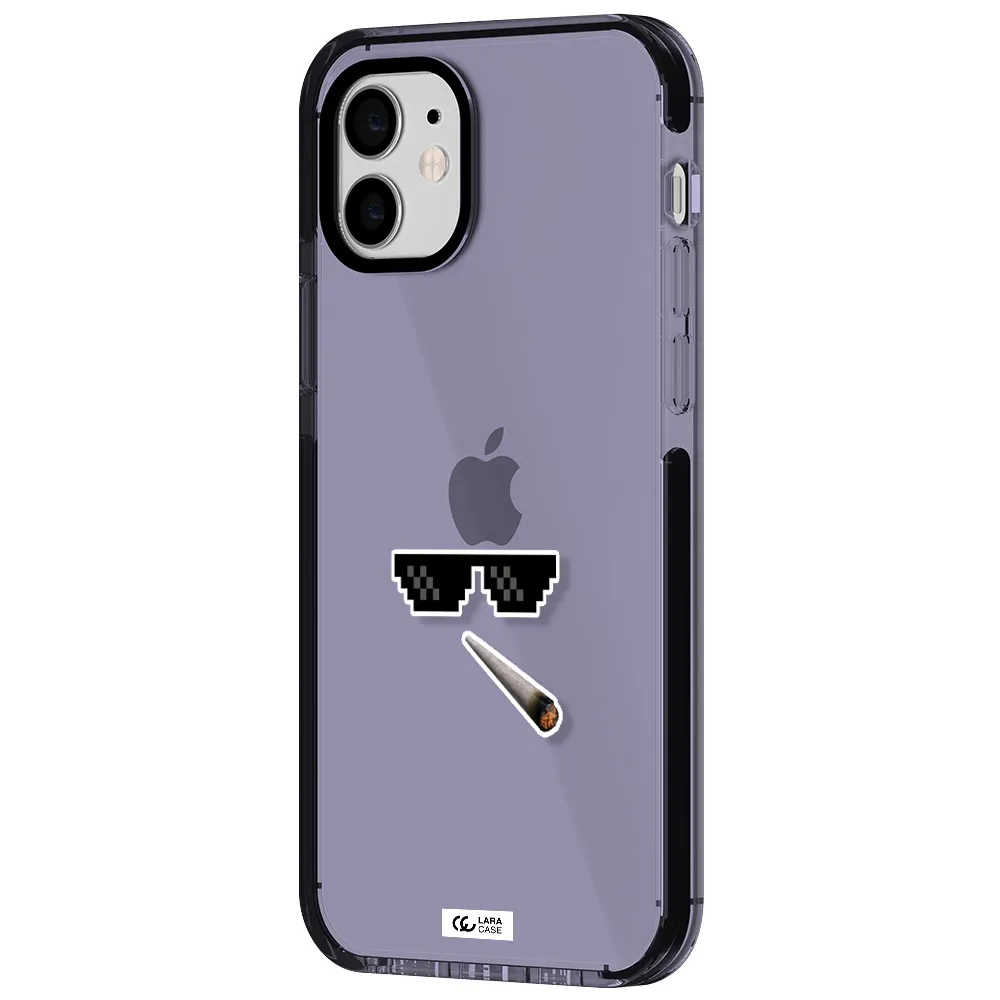 a cigarette and sunglasses Apple iPhone 11 impact Lilac Case
