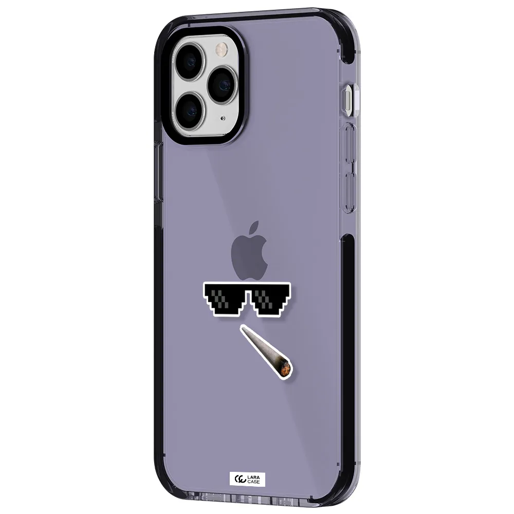 a cigarette and sunglasses Apple iPhone 11 pro impact Lilac Case