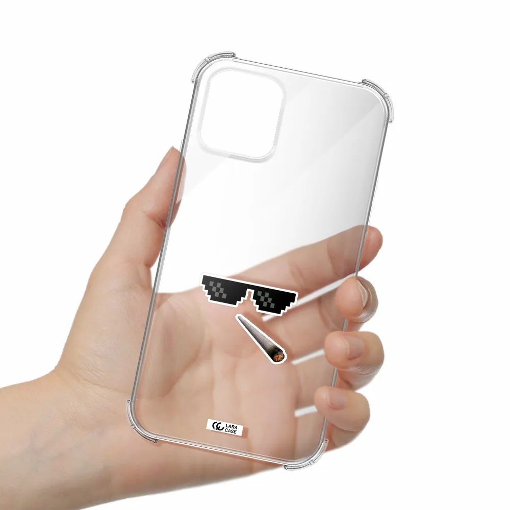 a cigarette and sunglasses Apple iPhone 11 pro max Clear PC Case