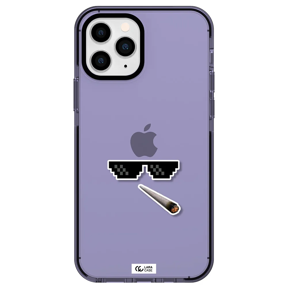 a cigarette and sunglasses Apple iPhone 11 pro max impact Lilac Case