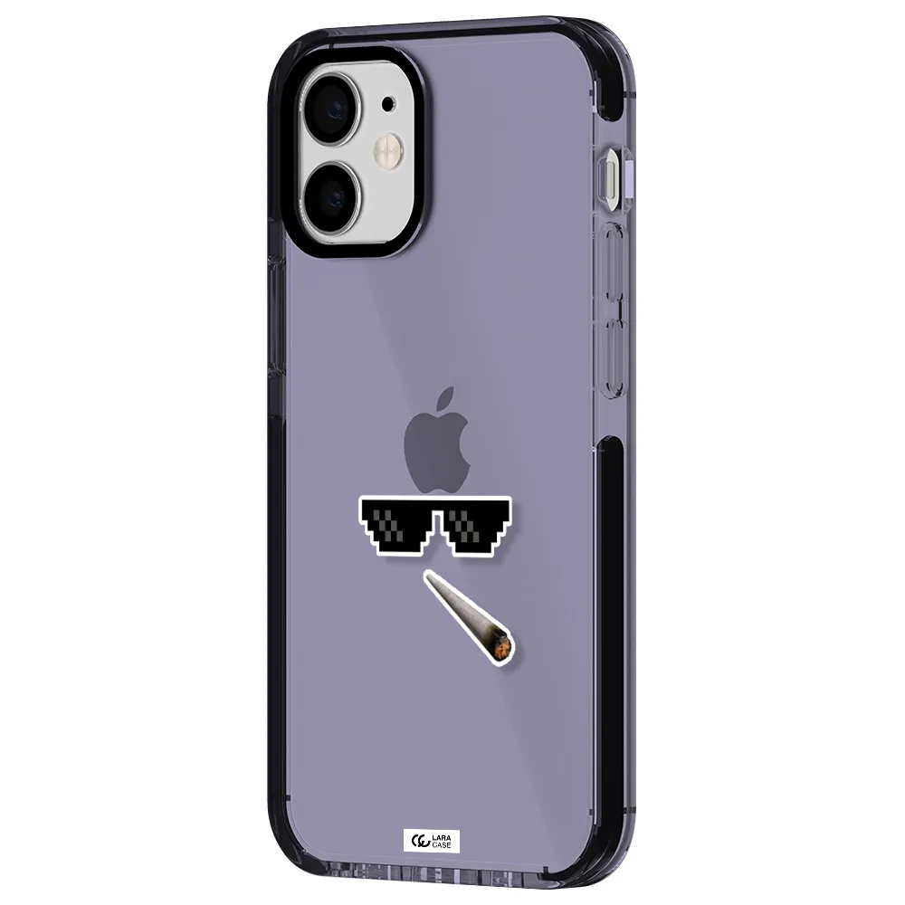 a cigarette and sunglasses Apple iPhone 12 mini impact Lilac Case