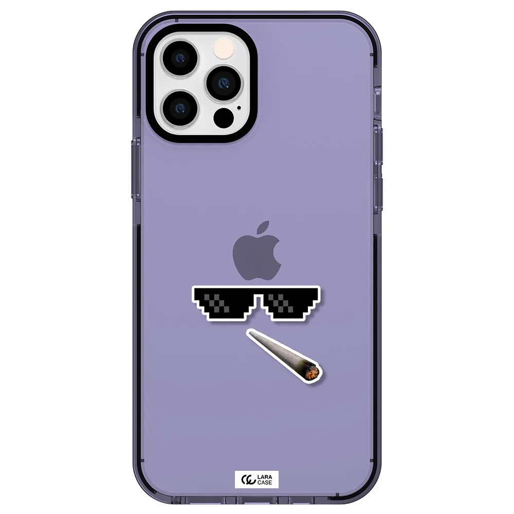 a cigarette and sunglasses Apple iPhone 12 pro impact Lilac Case