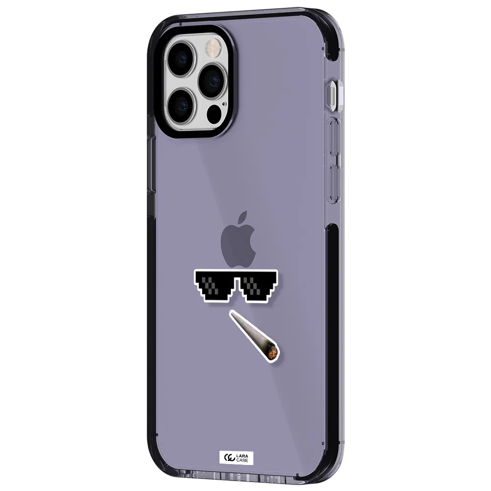 a cigarette and sunglasses Apple iPhone 12 pro impact Lilac Case