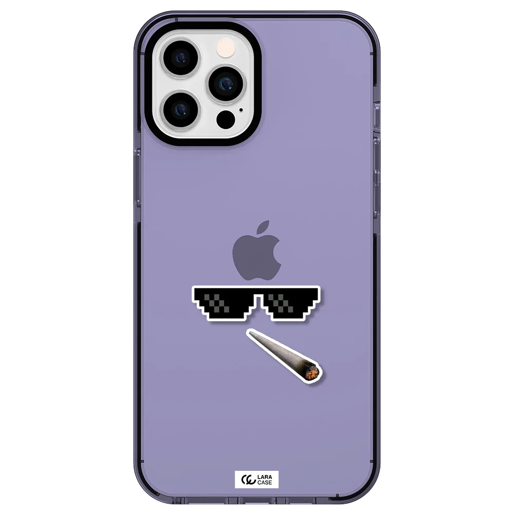a cigarette and sunglasses Apple iPhone 12 pro max impact Lilac Case