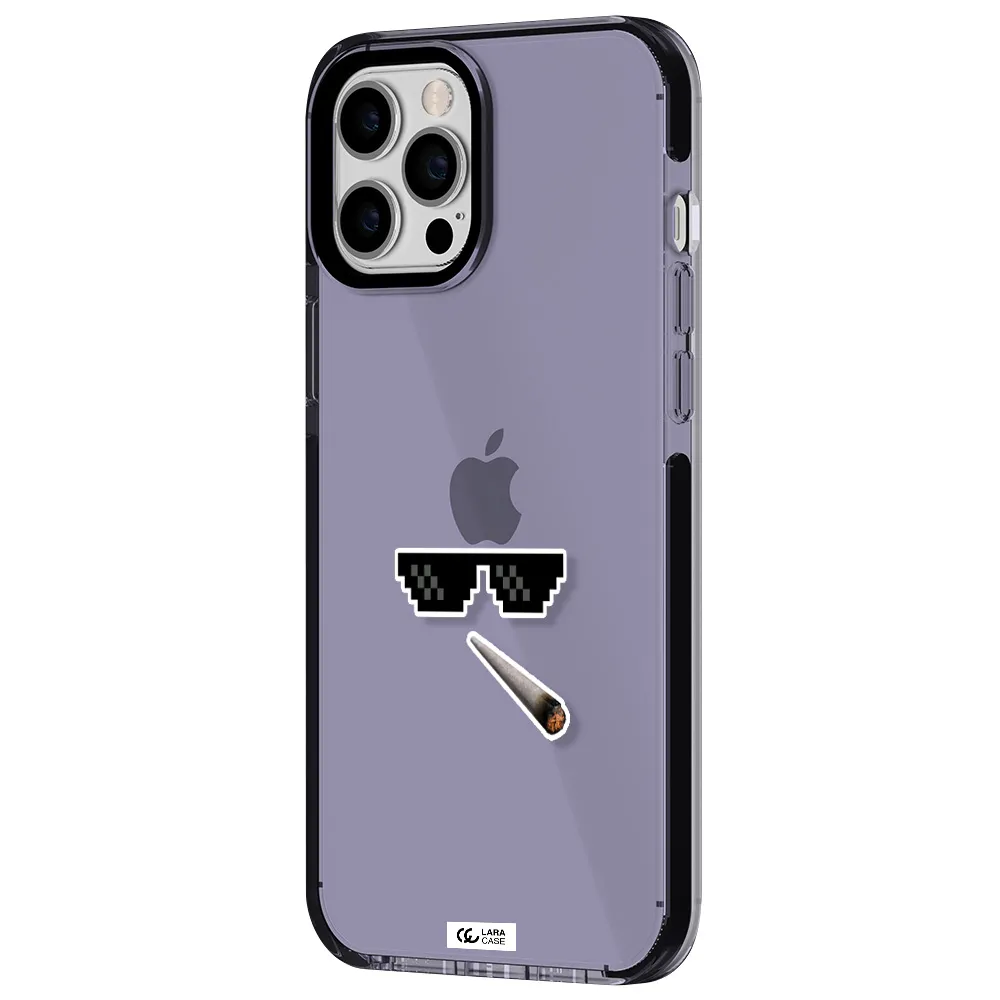 a cigarette and sunglasses Apple iPhone 12 pro max impact Lilac Case