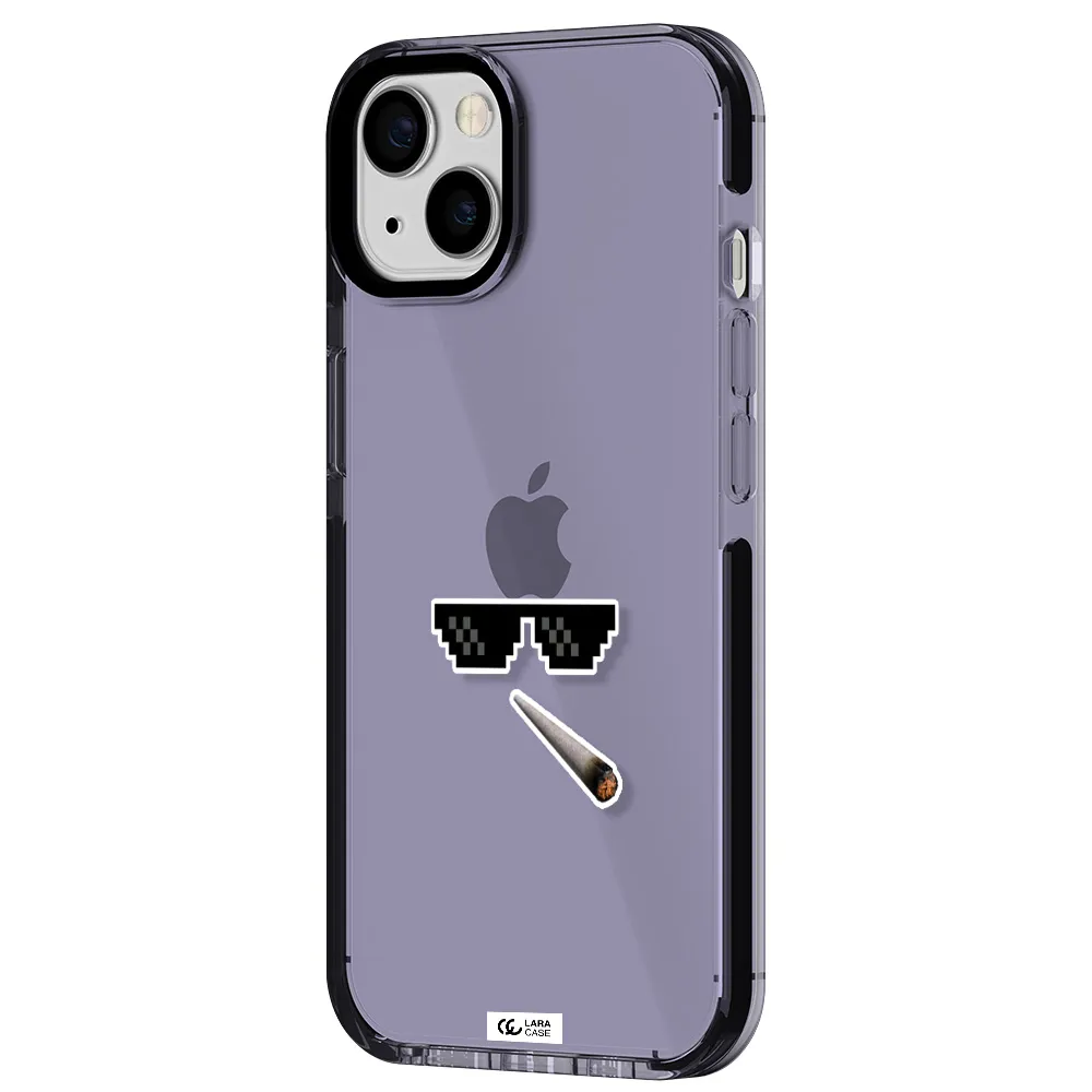 a cigarette and sunglasses Apple iPhone 13 impact Lilac Case
