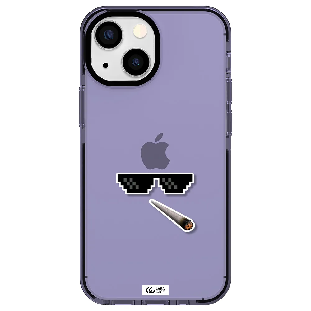 a cigarette and sunglasses Apple iPhone 13 mini impact Lilac Case
