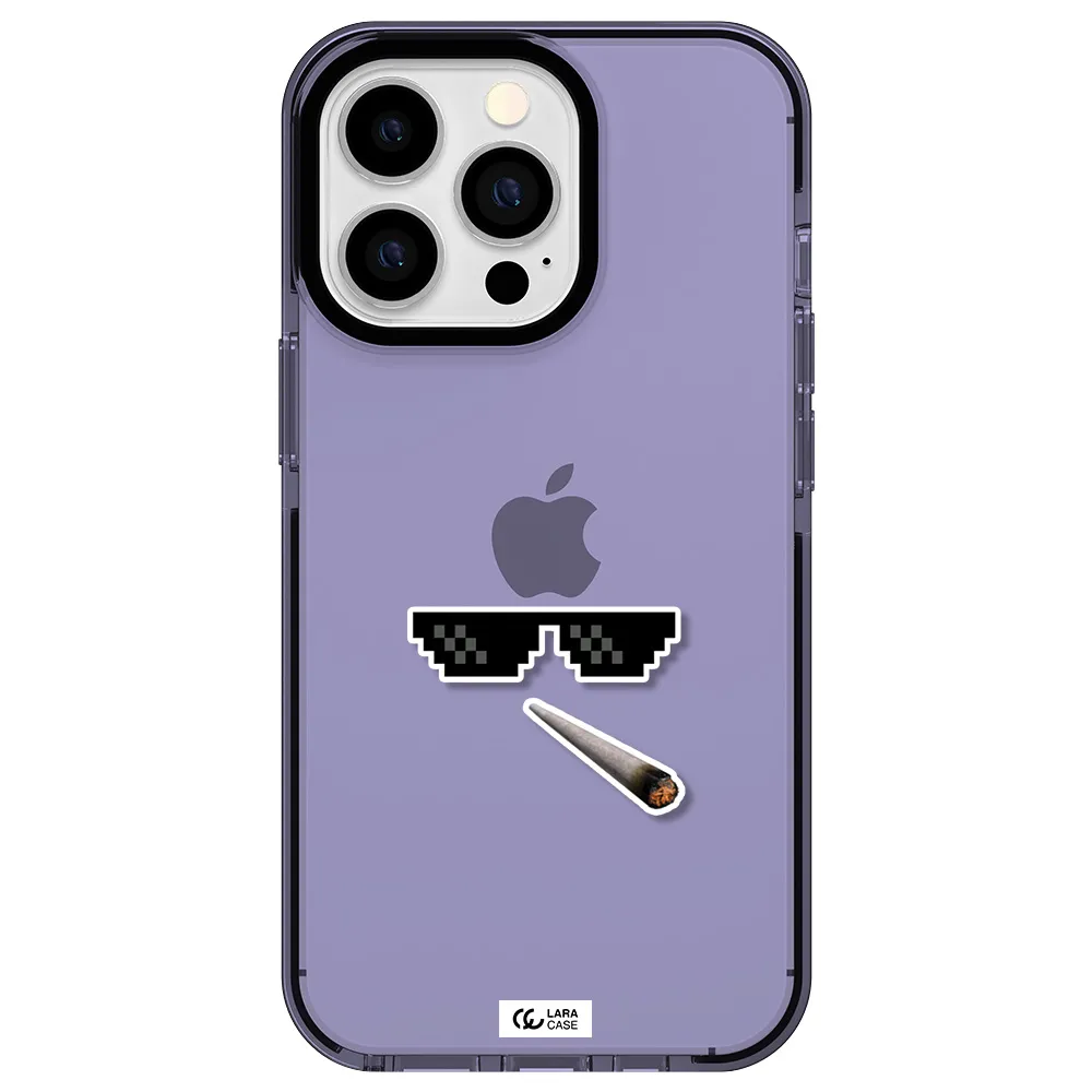 a cigarette and sunglasses Apple iPhone 13 Pro impact Lilac Case