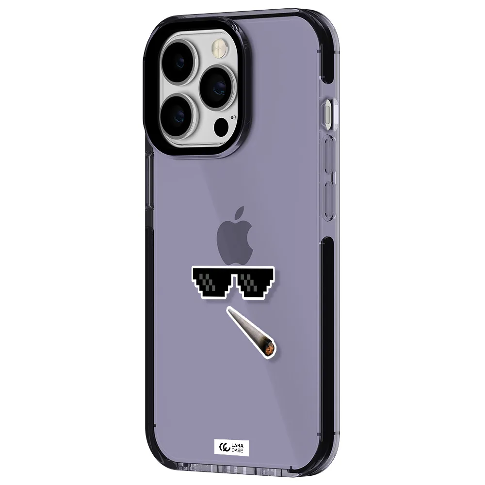 a cigarette and sunglasses Apple iPhone 13 Pro impact Lilac Case