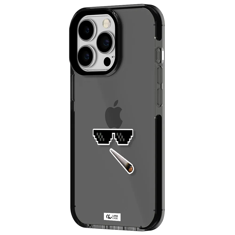 a cigarette and sunglasses Apple iPhone 13 Pro impact Smoke Black Case