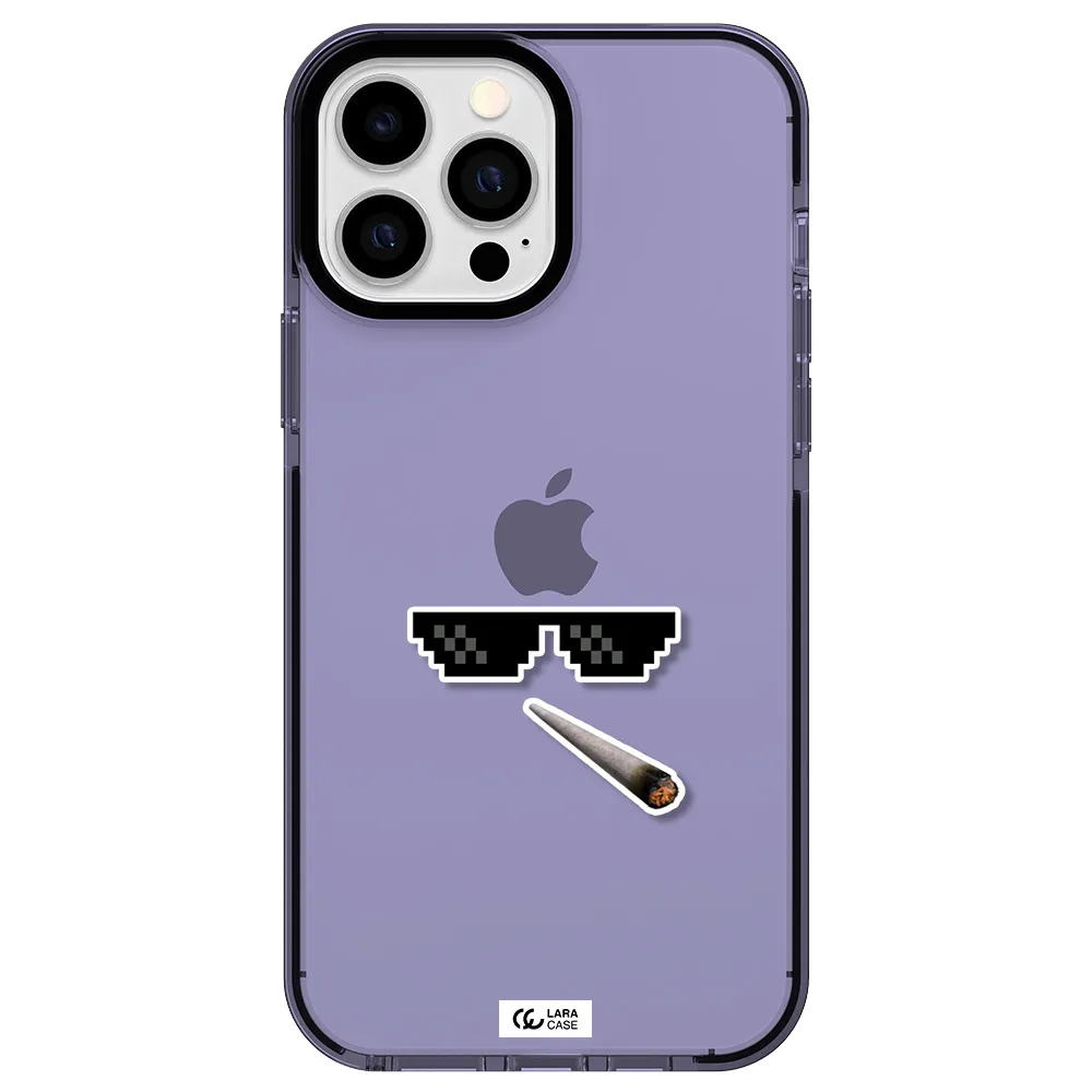 a cigarette and sunglasses Apple iPhone 13 Pro Max impact Lilac Case