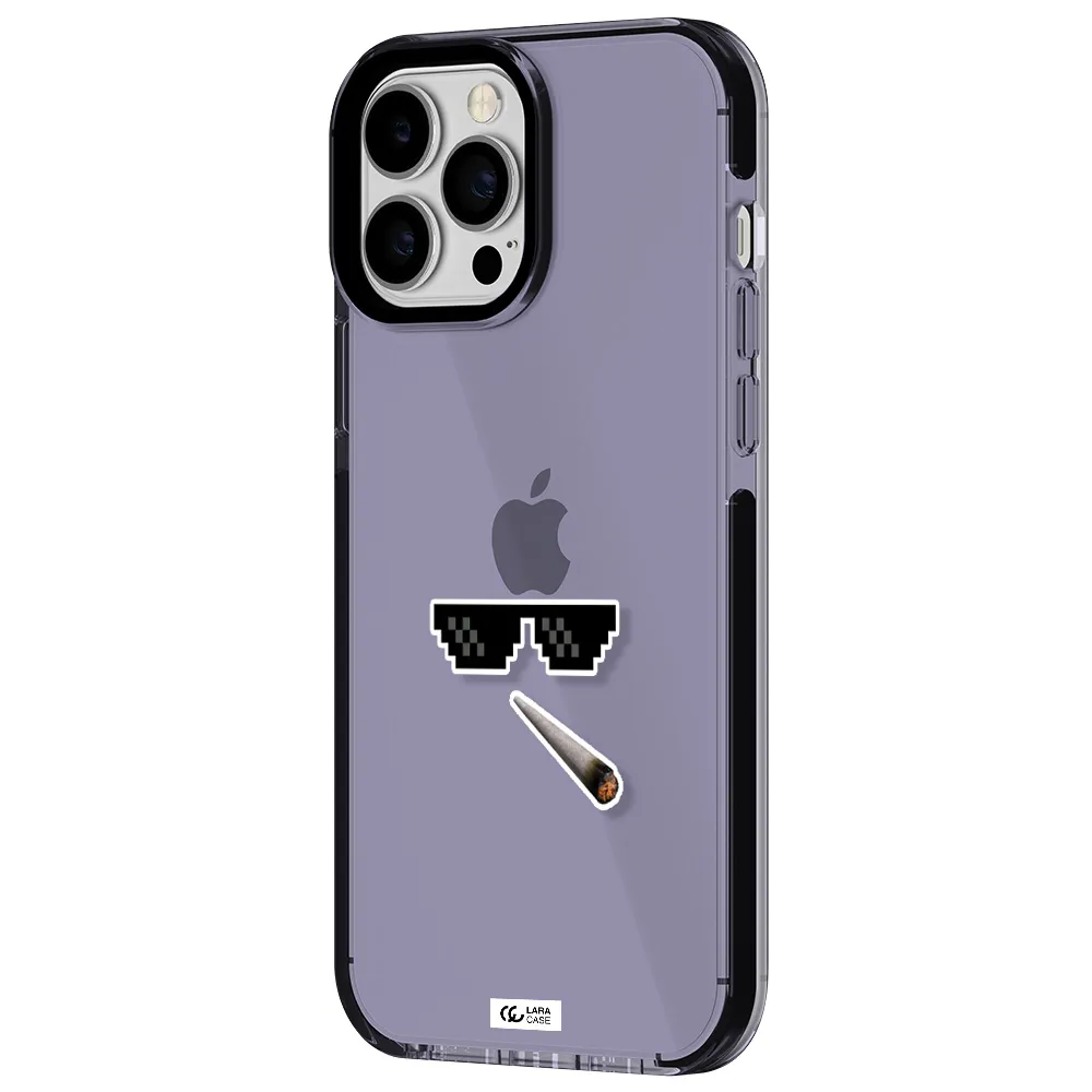 a cigarette and sunglasses Apple iPhone 13 Pro Max impact Lilac Case