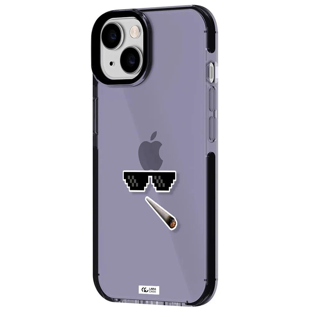 a cigarette and sunglasses Apple iPhone 14 impact Lilac Case