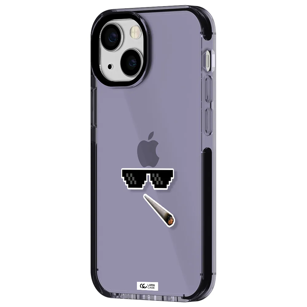 a cigarette and sunglasses Apple iPhone 15 impact Lilac Case