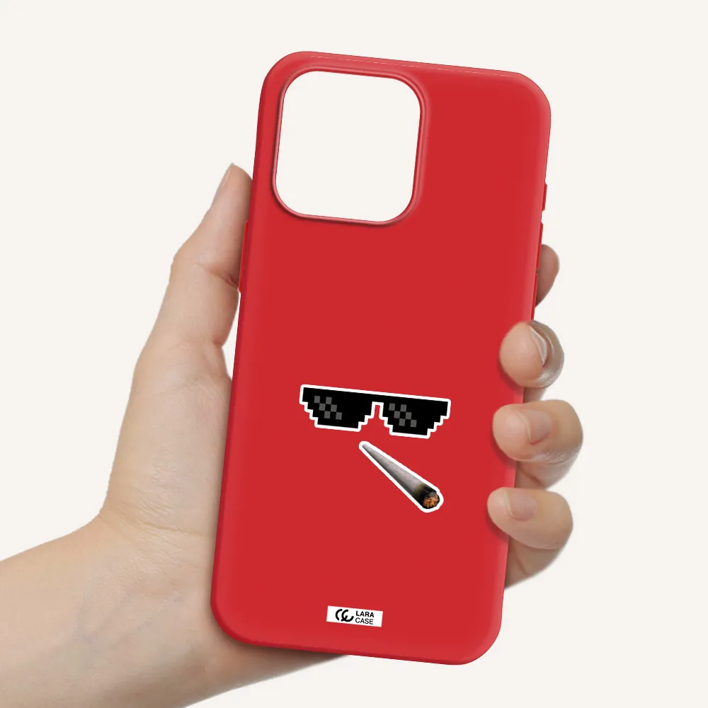 A Cigarette And Sunglasses Apple Iphone 15 Pro Max Silicone Imperial Red Case