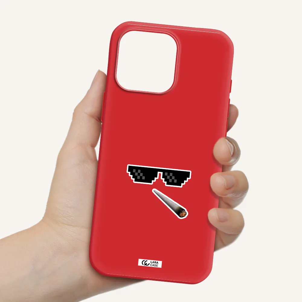 A Cigarette And Sunglasses Apple Iphone 16 Pro Max Silicone Imperial Red Case