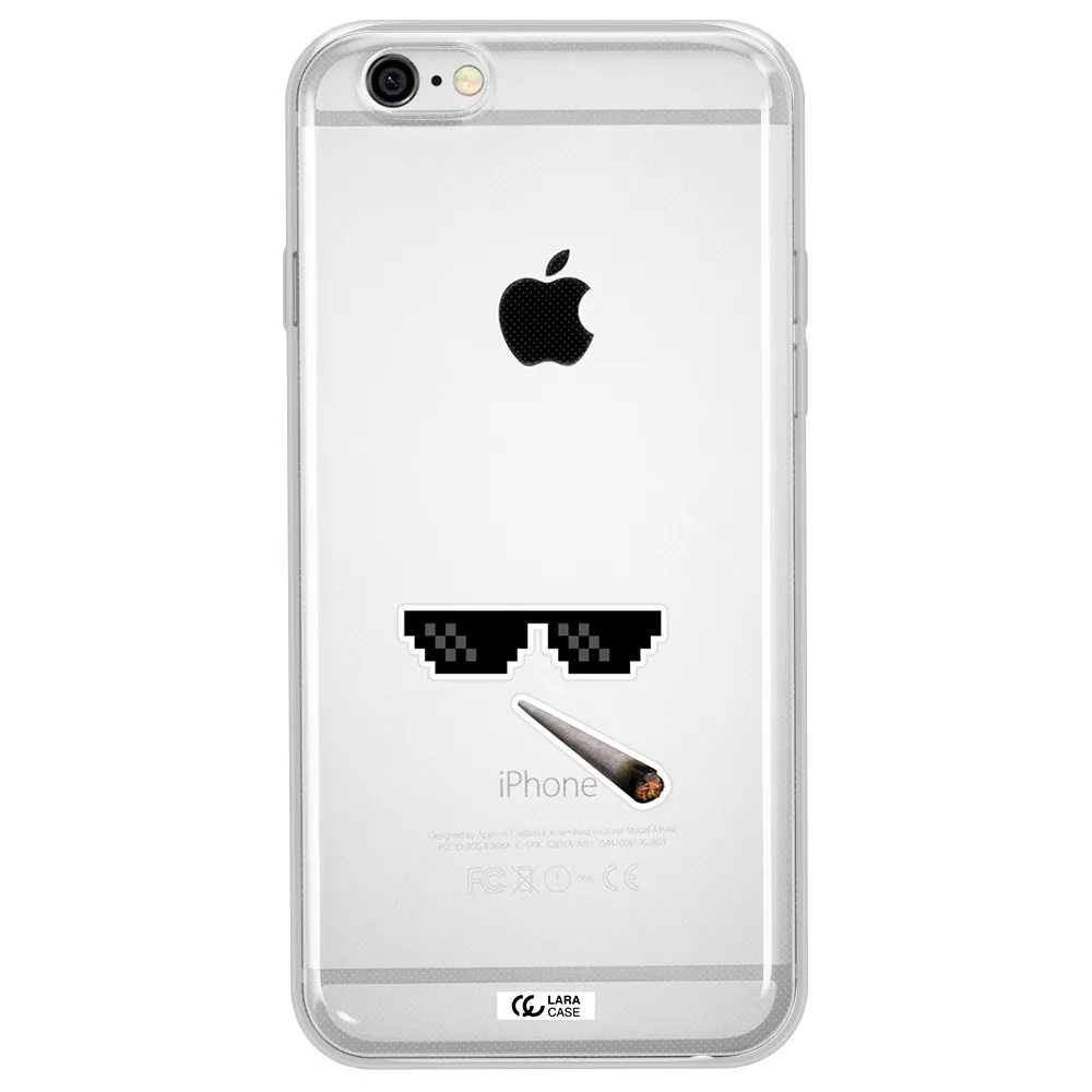 a cigarette and sunglasses Apple iPhone 6 plus Clear TPU Case