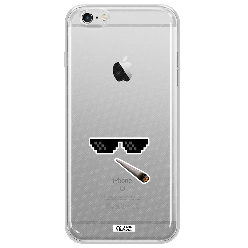 a cigarette and sunglasses Apple iPhone 6 s plus Clear TPU Case