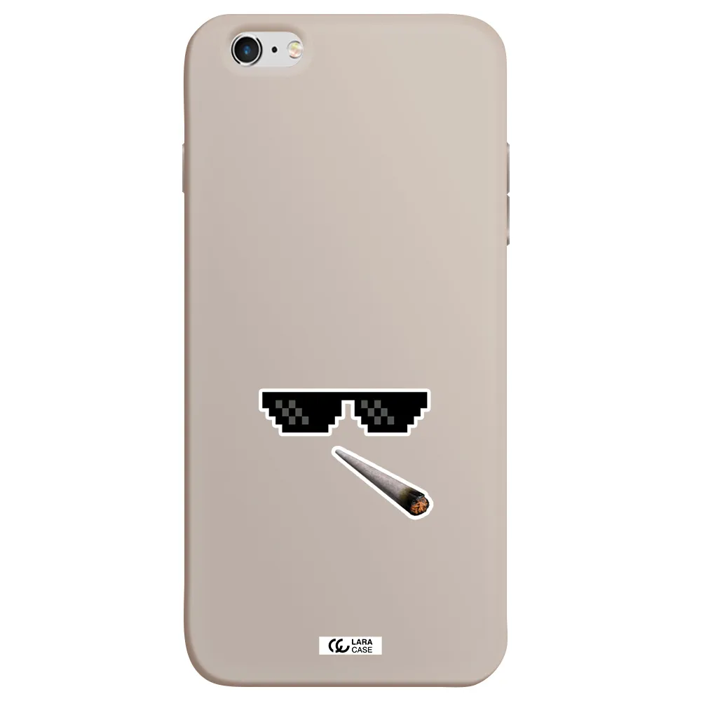 a cigarette and sunglasses Apple iPhone 6 s plus Silicone Stone Case