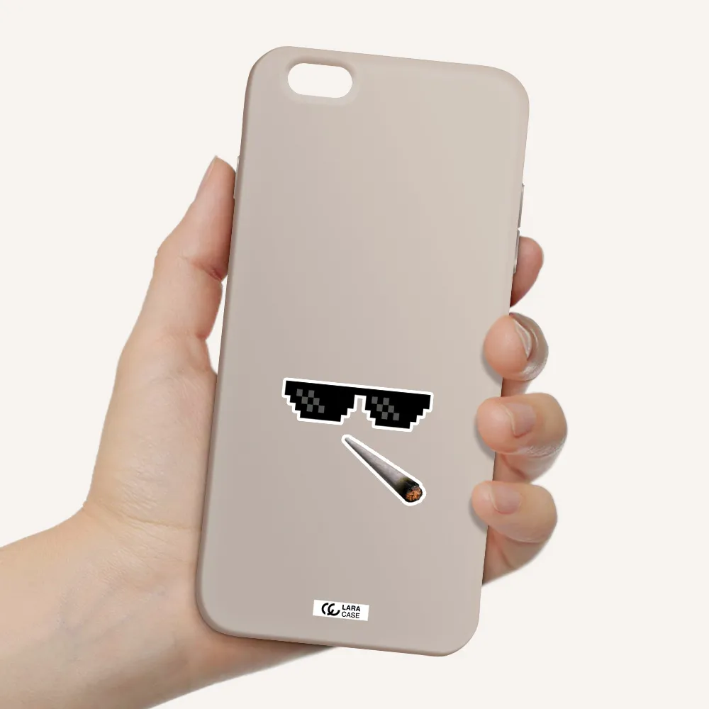 a cigarette and sunglasses Apple iPhone 6 s plus Silicone Stone Case