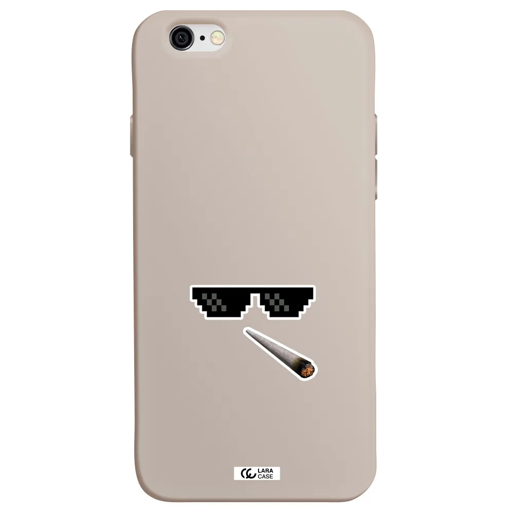 a cigarette and sunglasses Apple iPhone 6 Silicone Stone Case