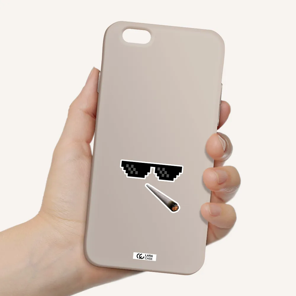 a cigarette and sunglasses Apple iPhone 6 Silicone Stone Case