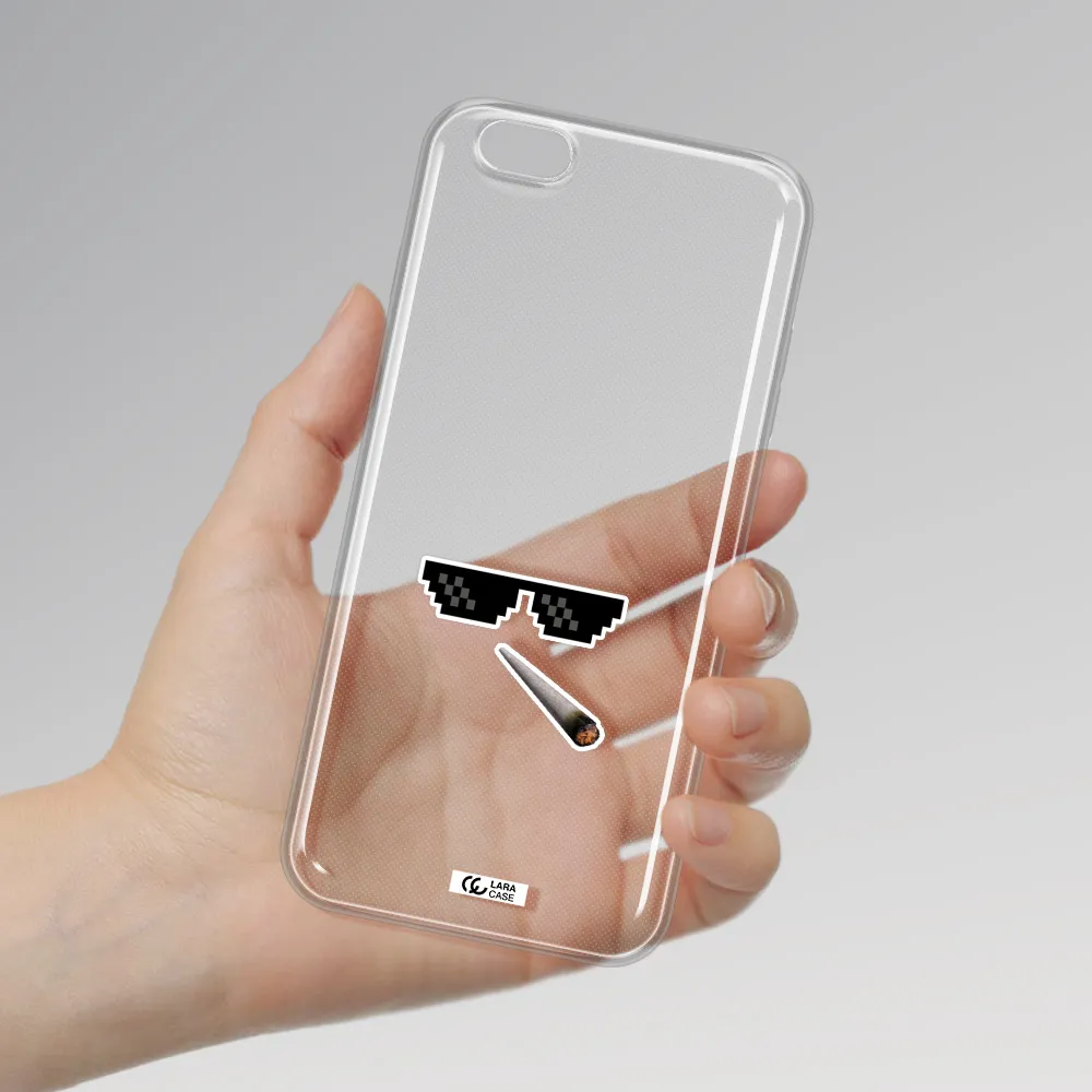 a cigarette and sunglasses Apple iPhone 6S Clear TPU Case