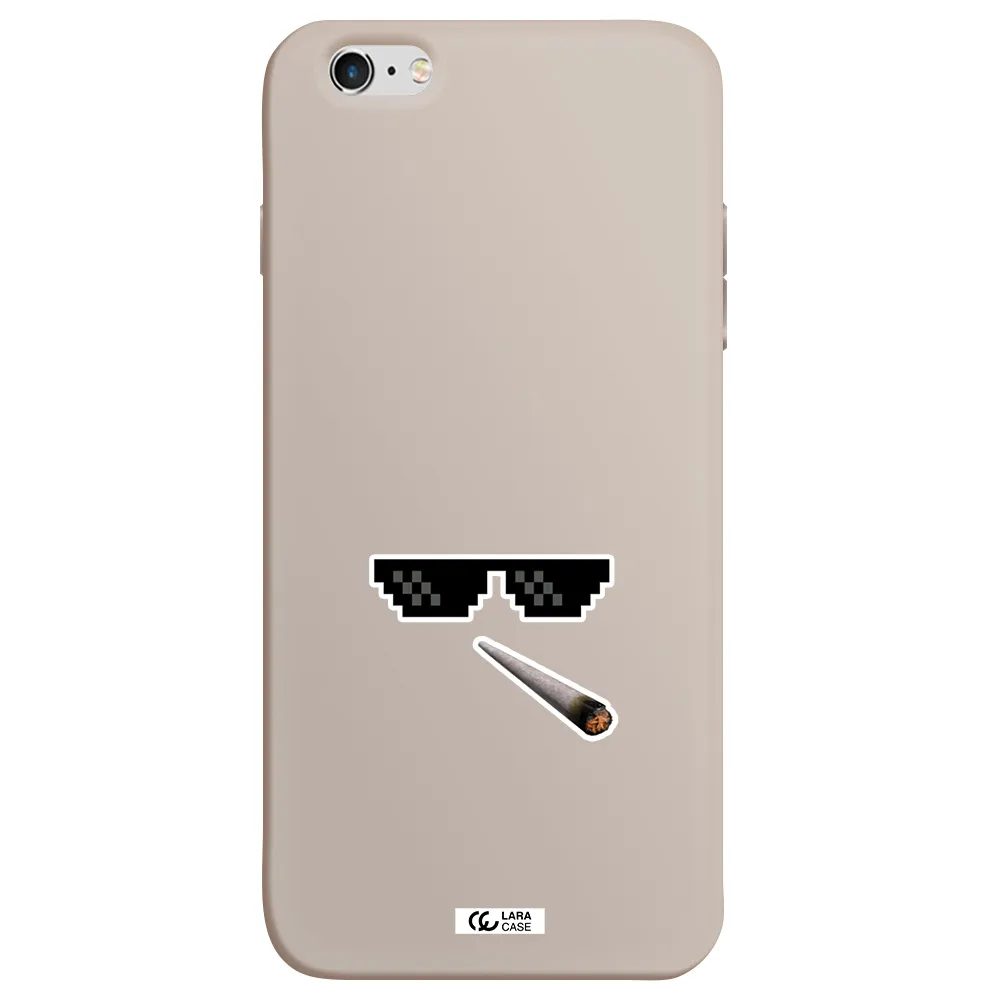 a cigarette and sunglasses Apple iPhone 6S Silicone Stone Case