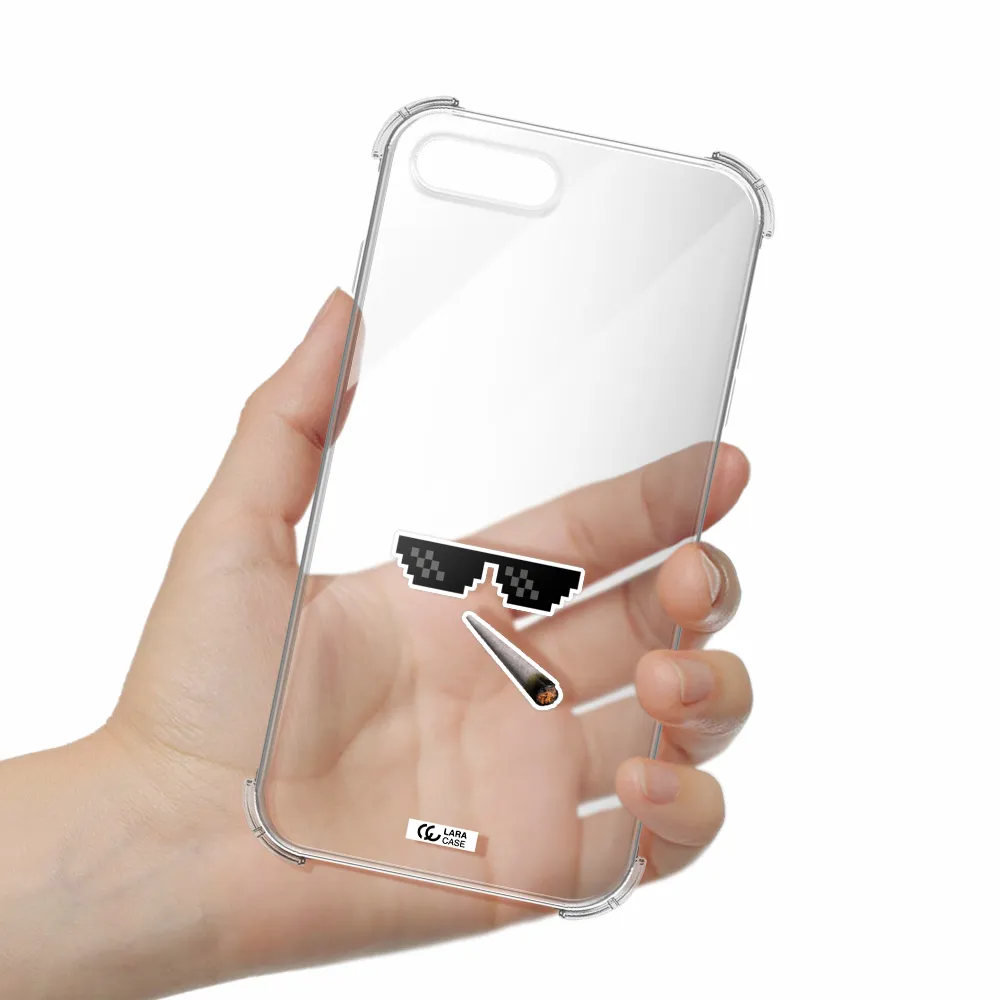a cigarette and sunglasses Apple iPhone 7 plus Clear PC Case