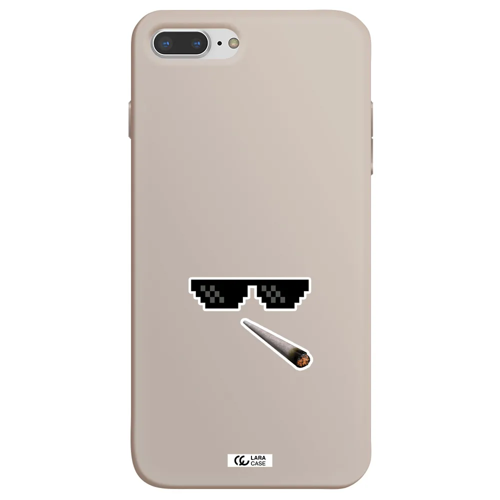 a cigarette and sunglasses Apple iPhone 7 plus Silicone Stone Case