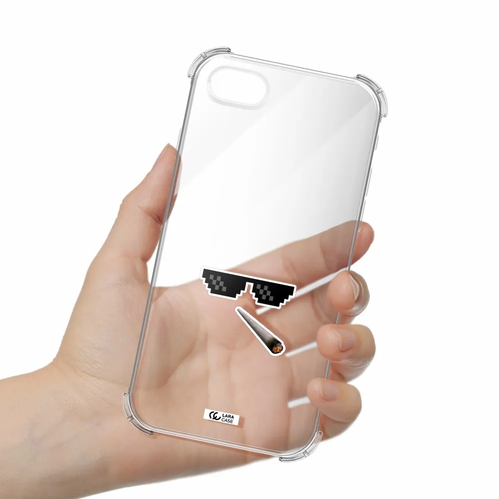 a cigarette and sunglasses Apple iPhone se 2020 Clear PC Case