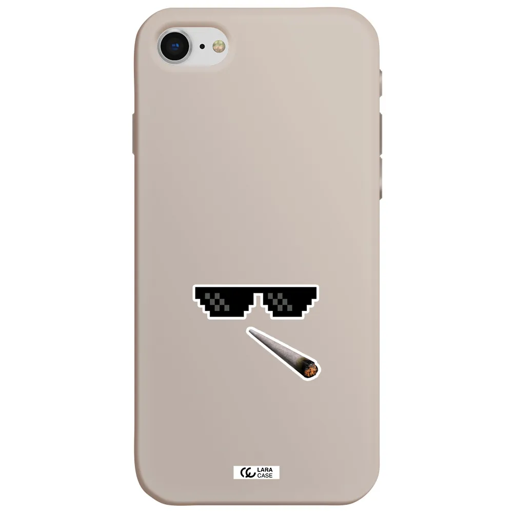 a cigarette and sunglasses Apple iPhone se 2020 Silicone Stone Case