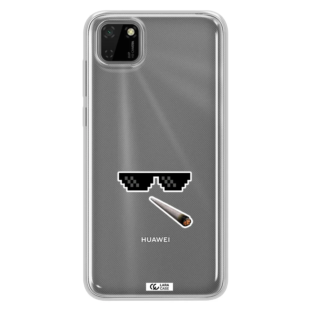 a cigarette and sunglasses Huawei Honor 9S Clear TPU Case
