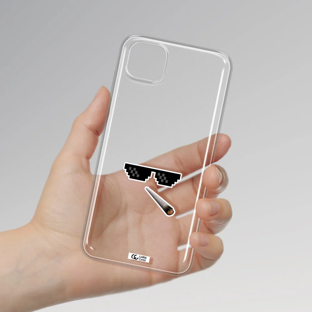 a cigarette and sunglasses Huawei Honor 9S Clear TPU Case